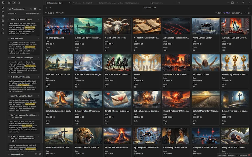 Cards view in Obsidian